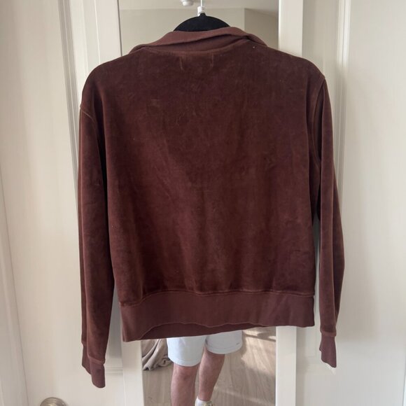 327 Nili Lotan Bentley Quarter Zip Sweatshirt chocolat brown Small Small - Picture 8 of 8